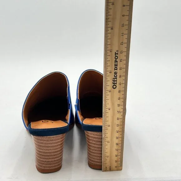 FOWT High Chunky Stacked Heels Mules for Women Closed Pointed Toe Slingback Pump - Picture 5 of 8